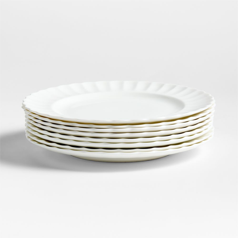 Capella White Bone China Dinner Plates, Set of 8