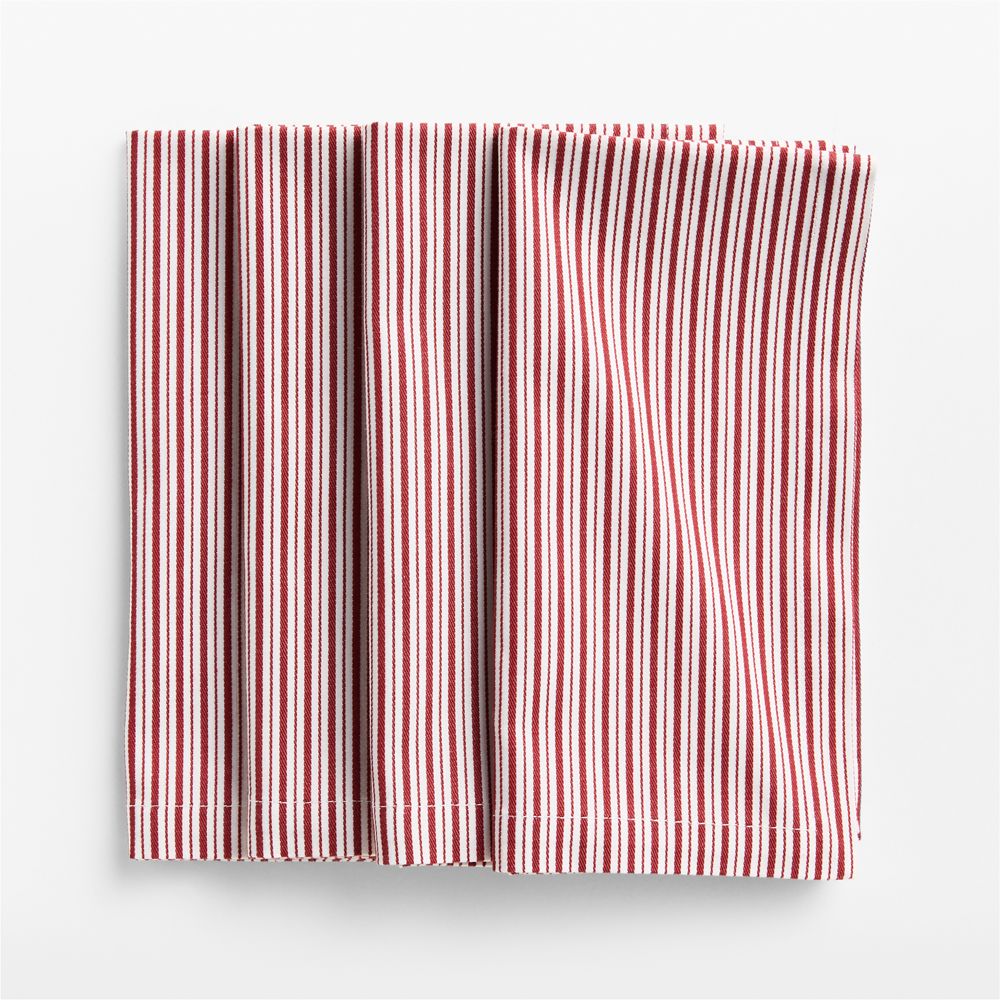 Red Stripe Napkins, Set of 4