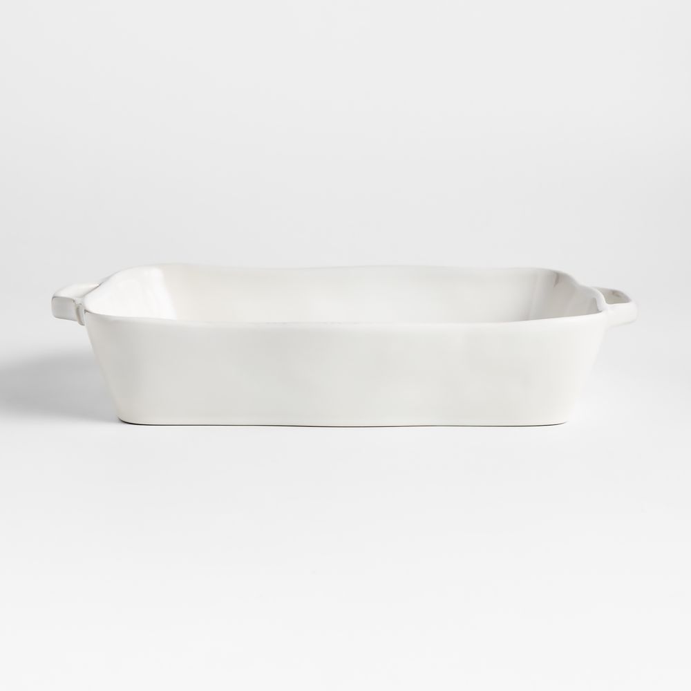 Marin 13.5"x10" White Stoneware Large Baker with Handles