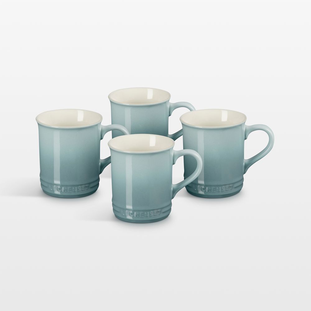 Le Creuset 14-oz. Sea Salt Stoneware Mugs, Set of 4