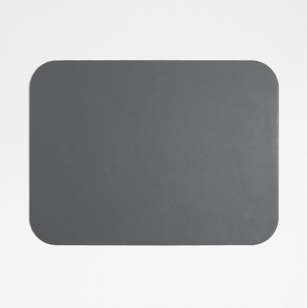 Rizzo Easy Care Recycled Leather Reversible Grey Rectangular Placemat