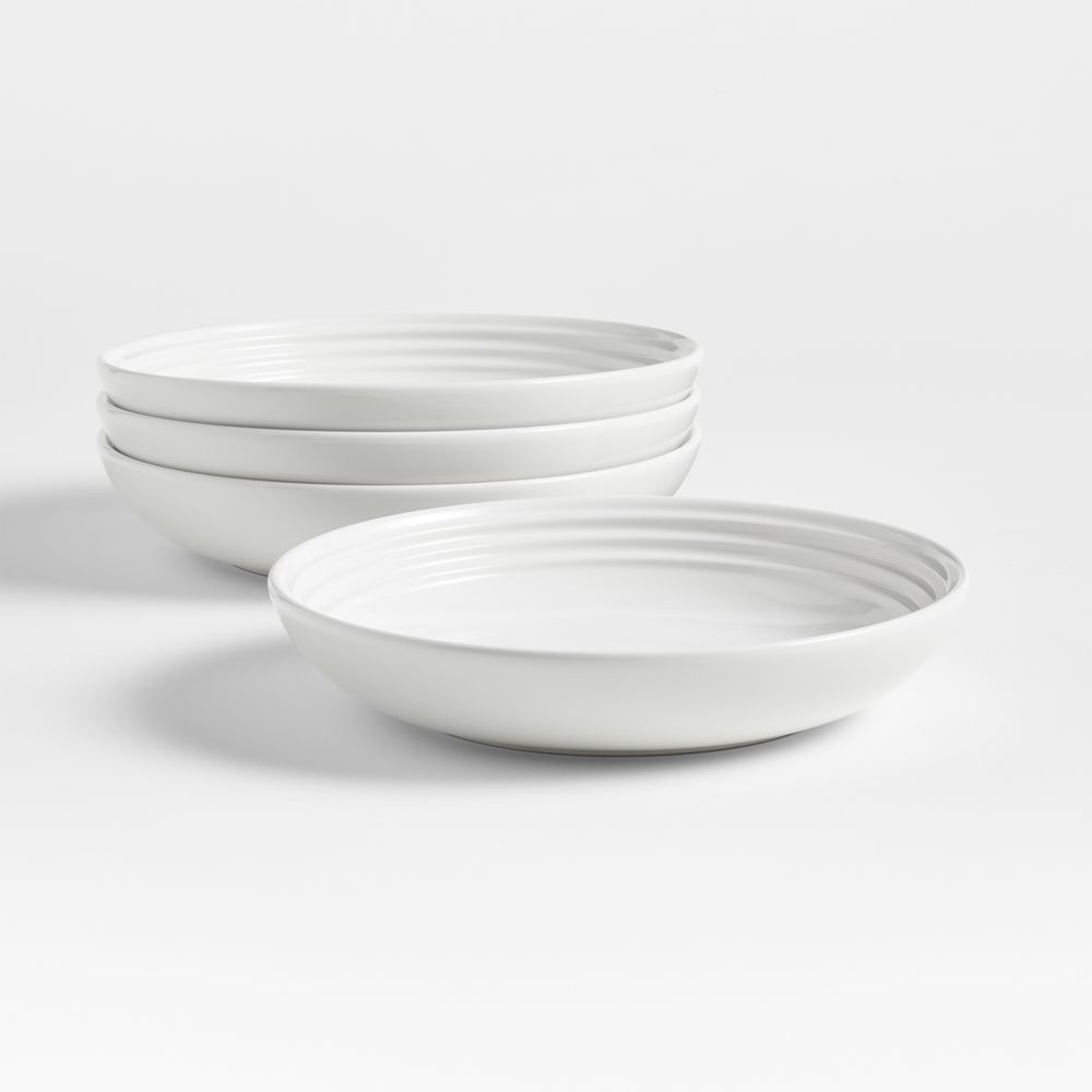 Le Creuset White Pasta Bowls, Set of 4