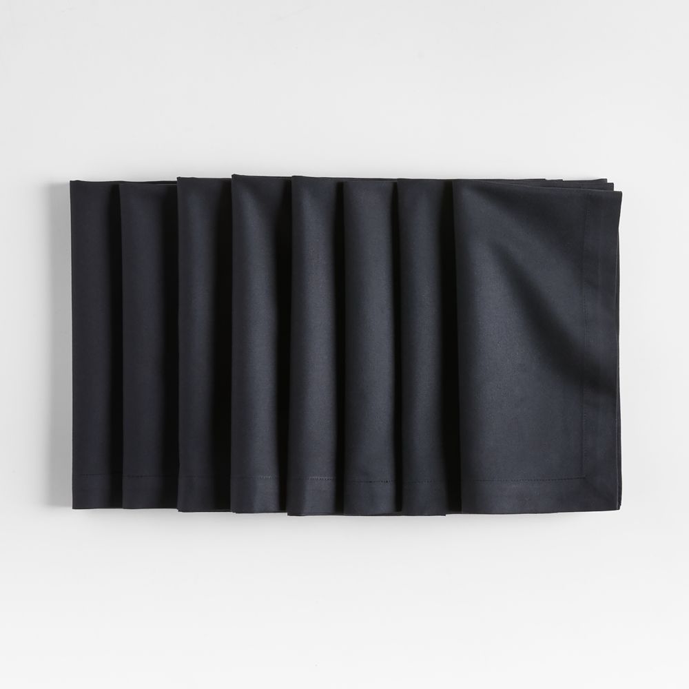 Aspen Ink Black Organic Cotton Napkins, Set of 8