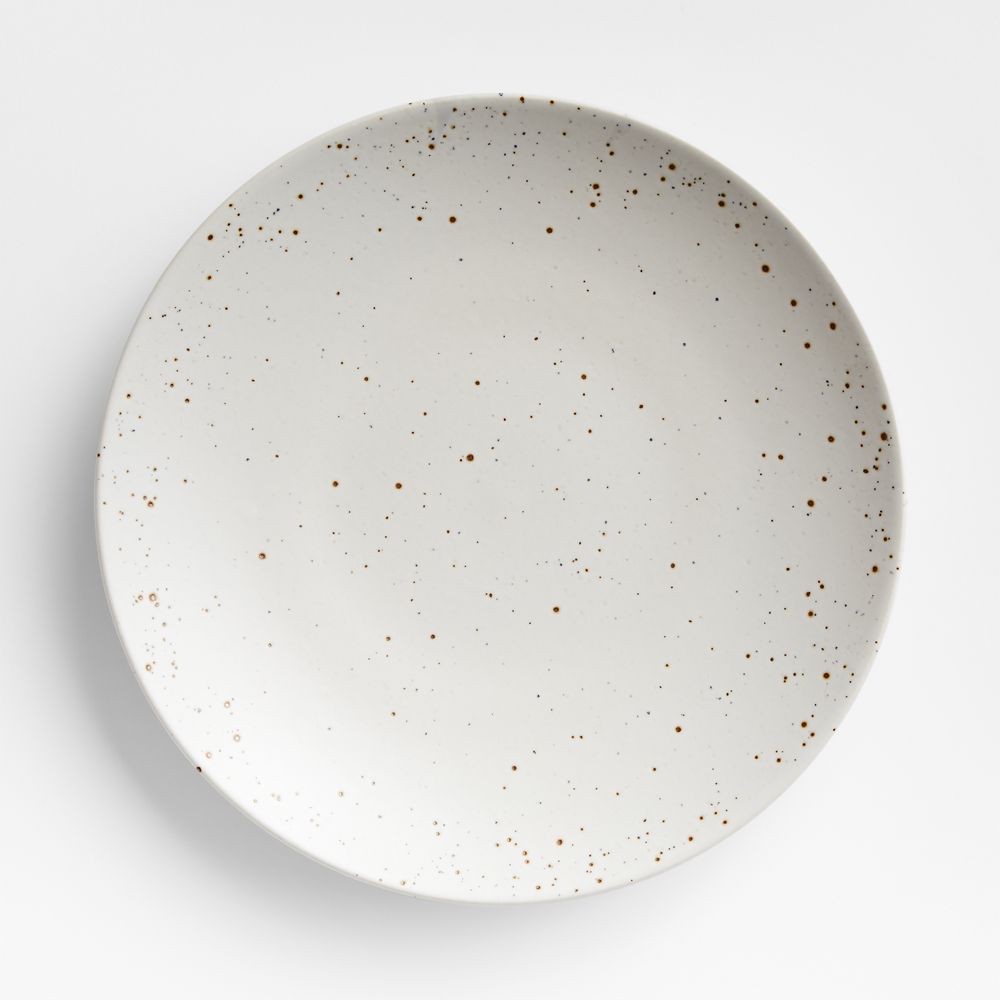 Craft Speckled White Stoneware Coupe Dinner Plate