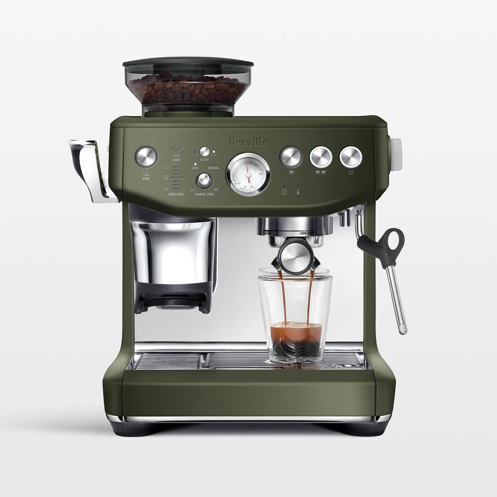 Breville Barista Express Impress Espresso Machine in Olive Tapenade