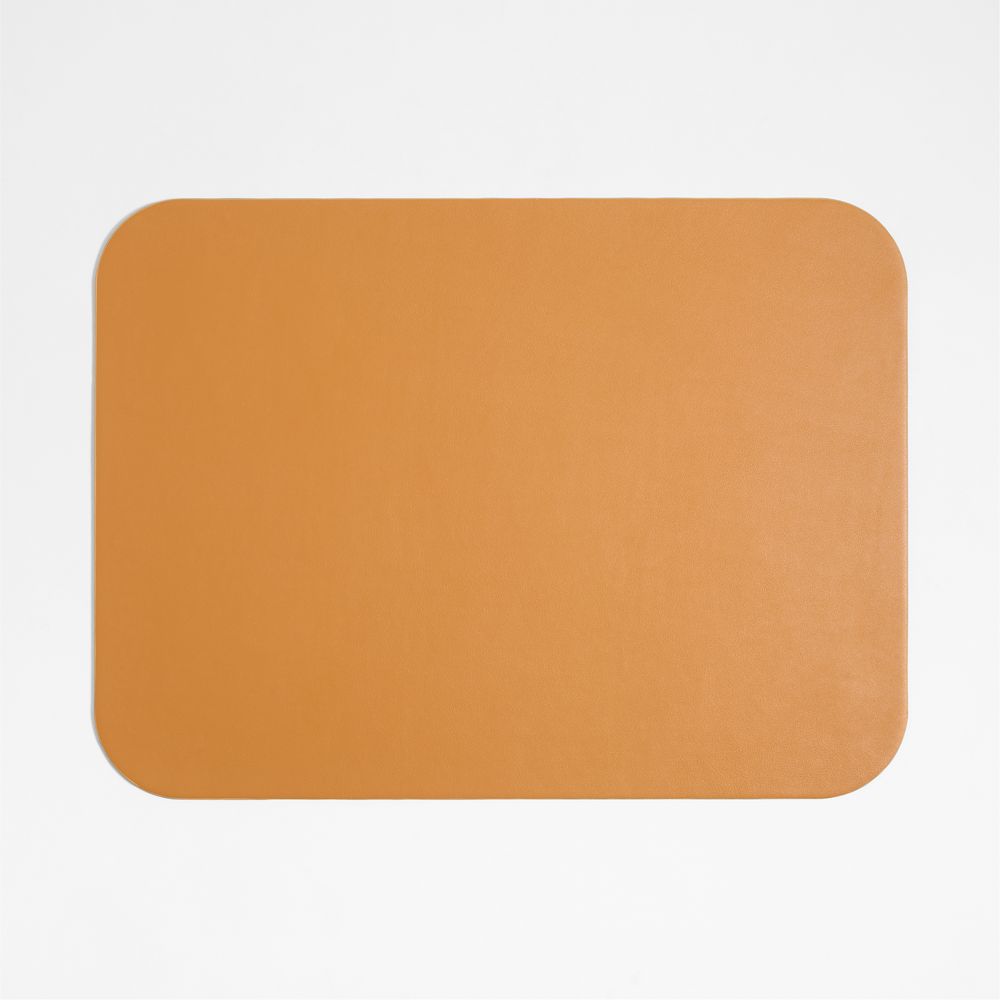 Rizzo Easy Care Recycled Leather Reversible Ochre Rectangular Placemat