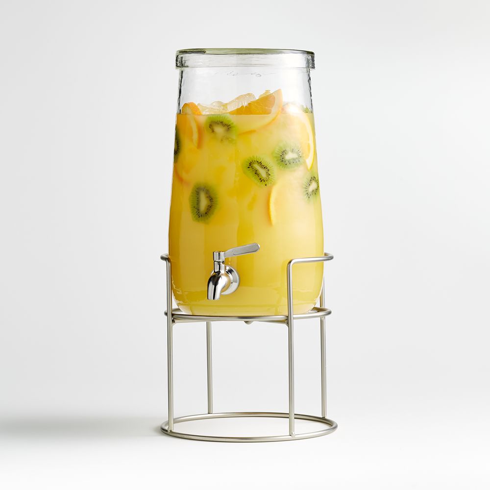 Dax 1.75-Gallon Drink Dispenser with Silver Stand Set