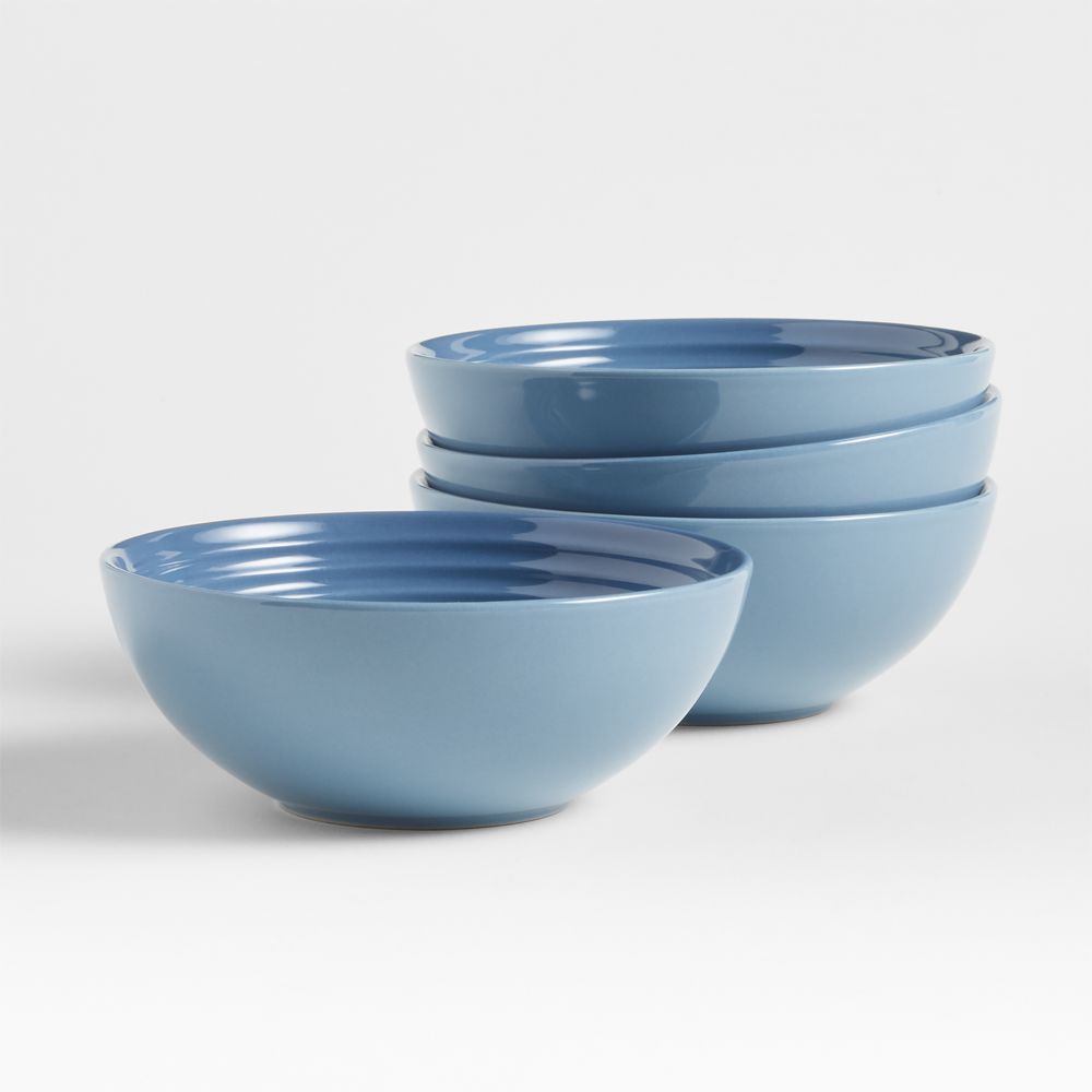 Le Creuset Chambray Blue Cereal Bowls, Set of 4