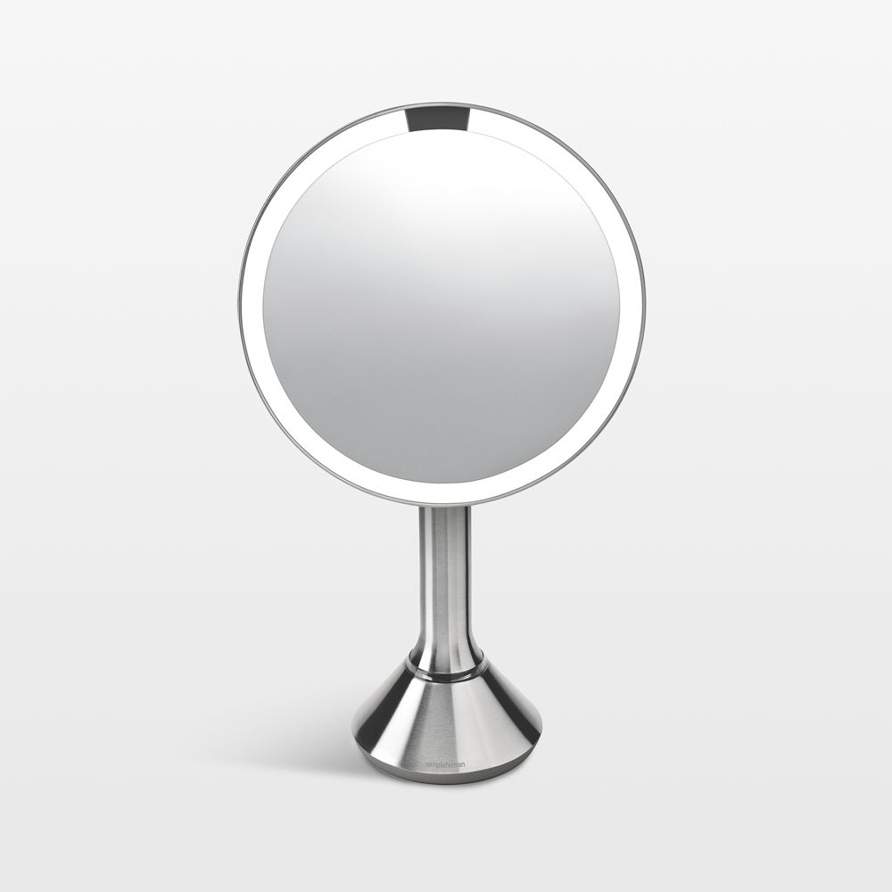 Simplehuman 8" Sensor Mirror, 5x Magnification & Adjustable Brightness, Brushed Stainless Steel