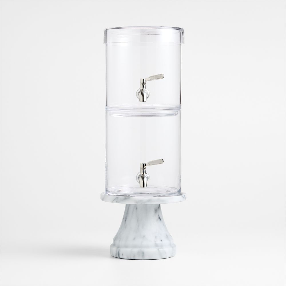 Stacking 2-Gallon Glass Cold Drink Dispenser with French Kitchen Stand Set
