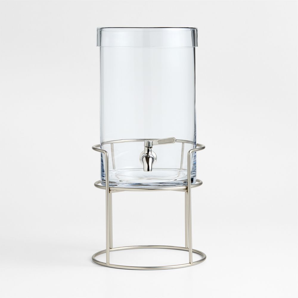 1.5-Gallon Cold Drink Dispenser with Silver Stand Set