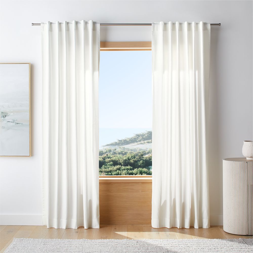 Organic Cotton Crisp White Window Curtain Panel