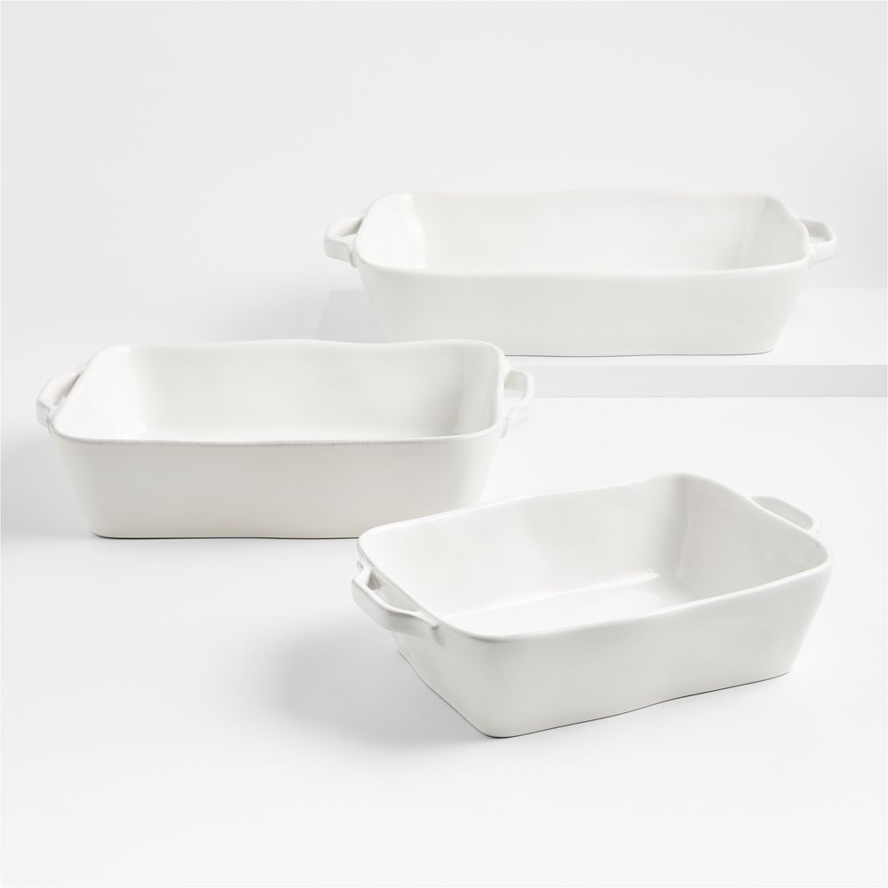 Marin Stoneware White Bakers, Set of 3