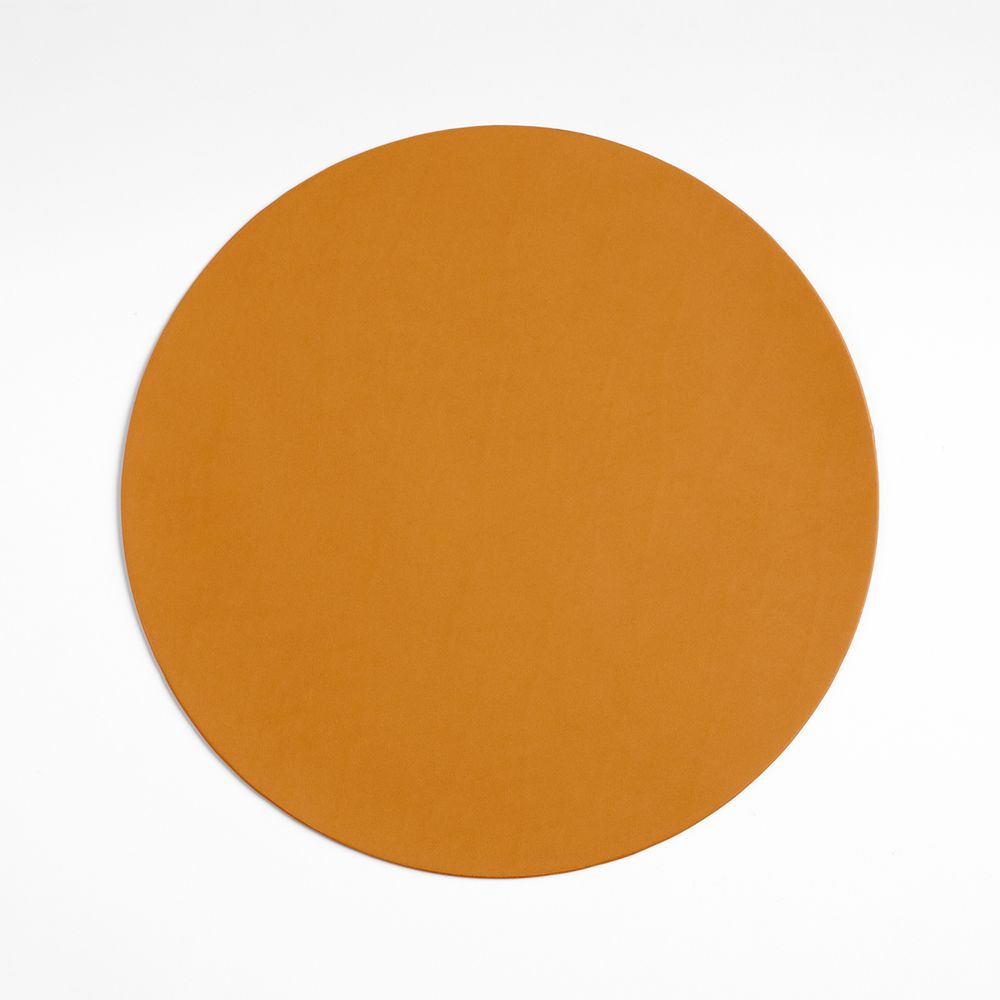 Rizzo Round Reversible Ochre Faux Leather Placemat