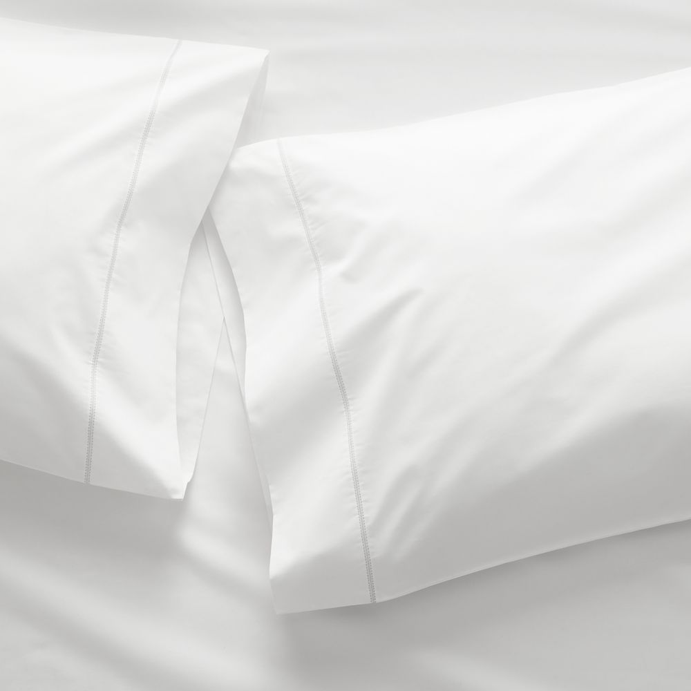 Favorite Organic Cotton Percale White Pillowcases, Set of 2
