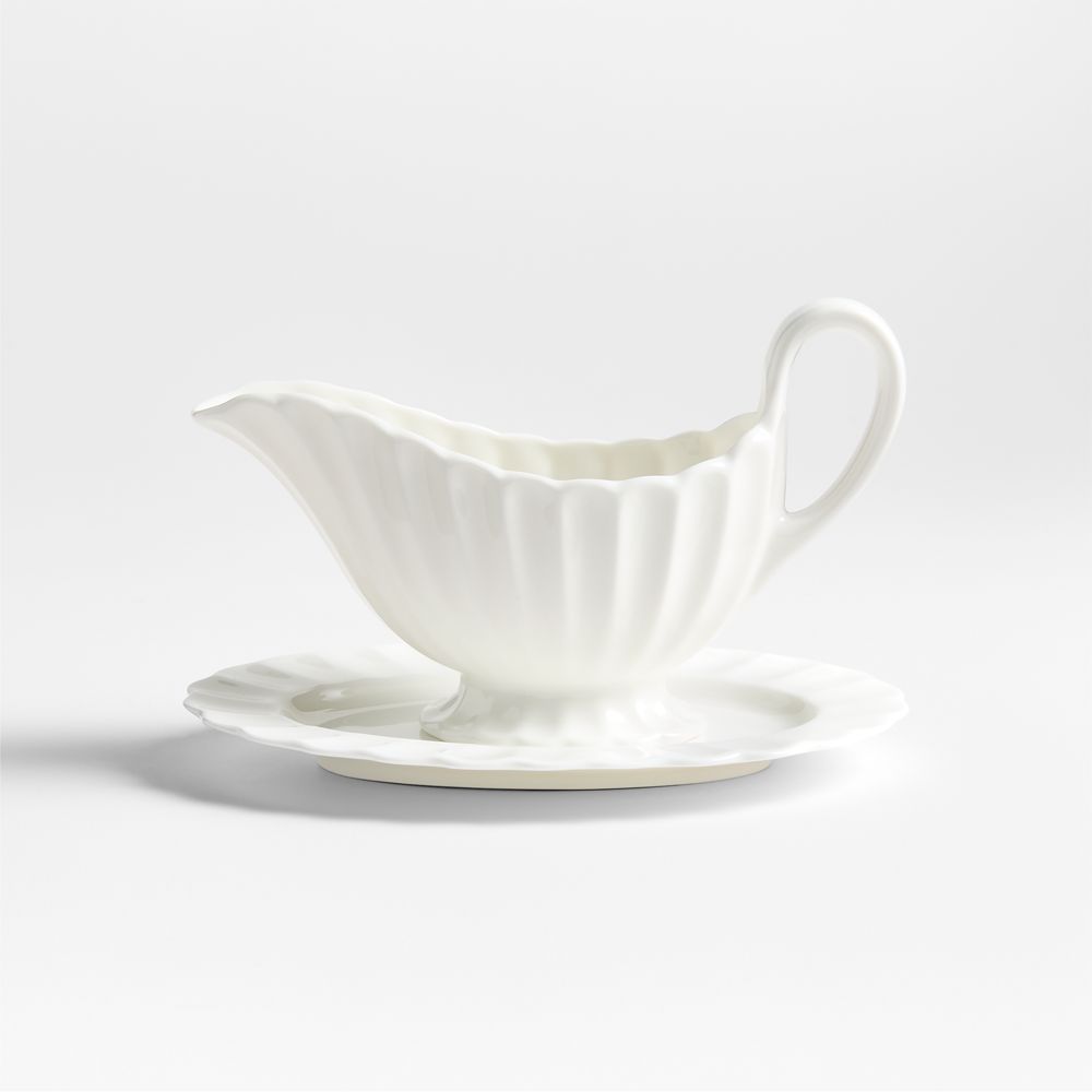Capella White Bone China Gravy Boat