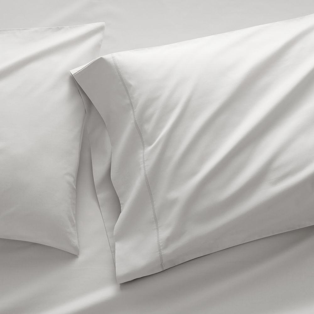 Favorite Organic Cotton Percale Dove Grey Pillowcases, Set of 2