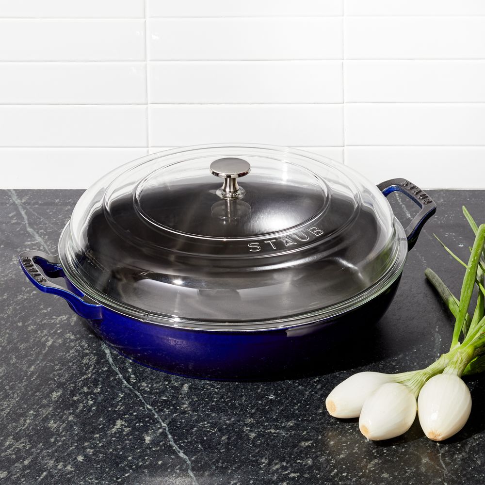 Staub 3.5-Qt Dark Blue Braiser with Glass Lid