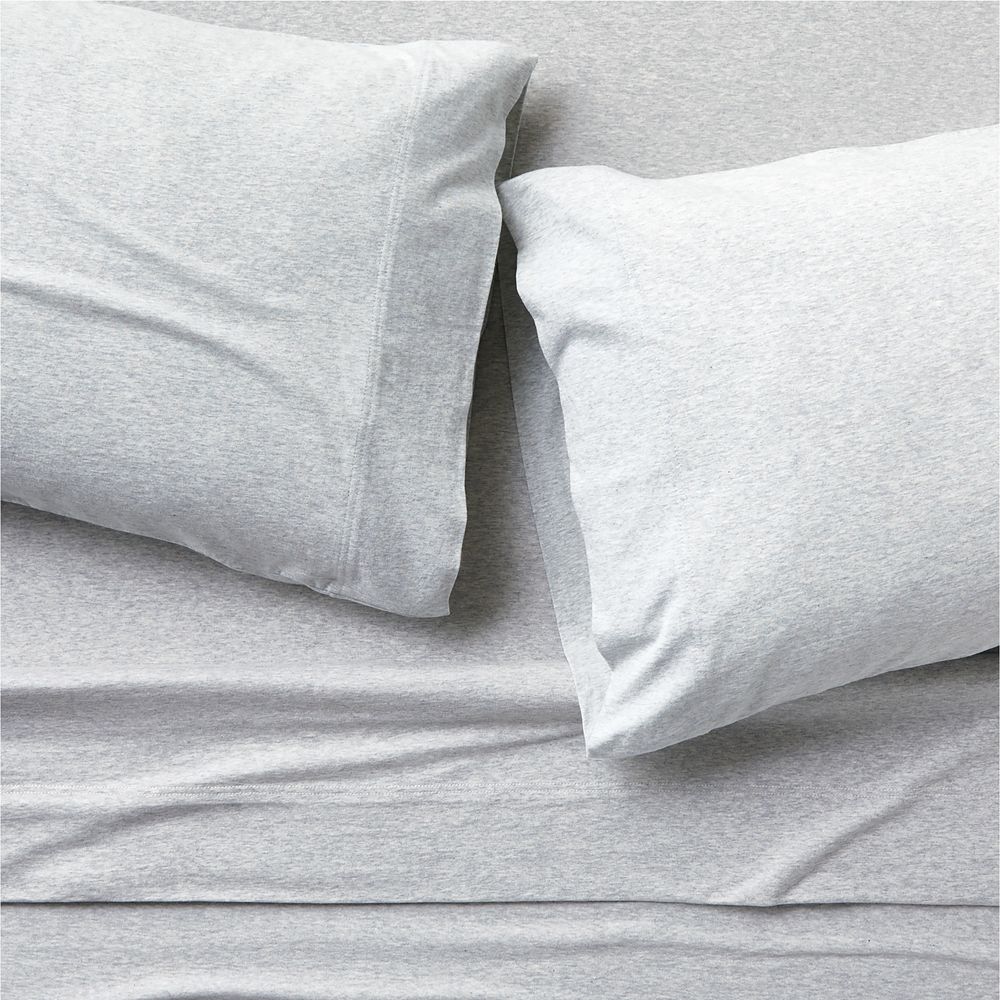 Cozysoft Organic Cotton Jersey Light Grey Bed Sheet Set