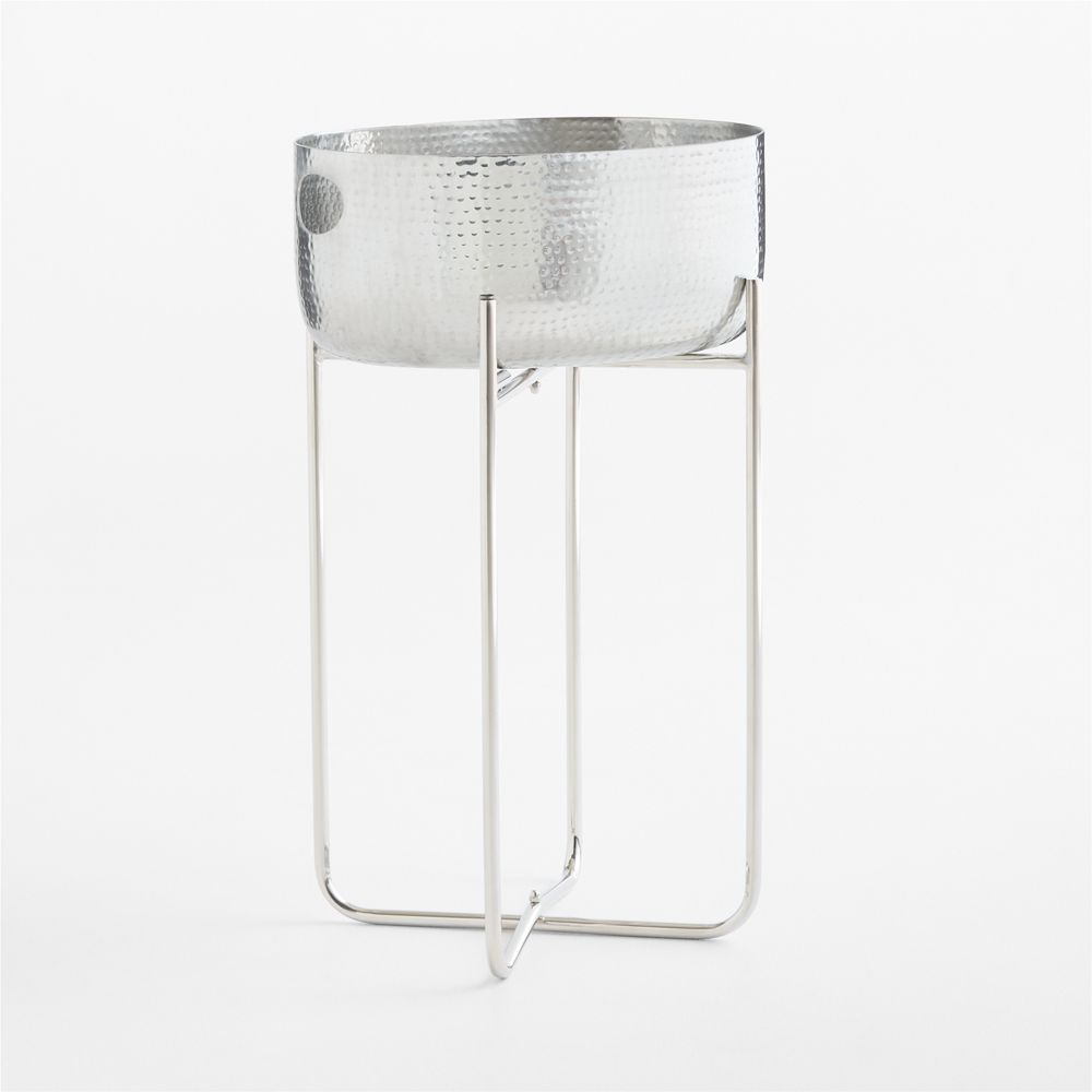 Bash Silver Beverage Tub with Stainless Steel Stand