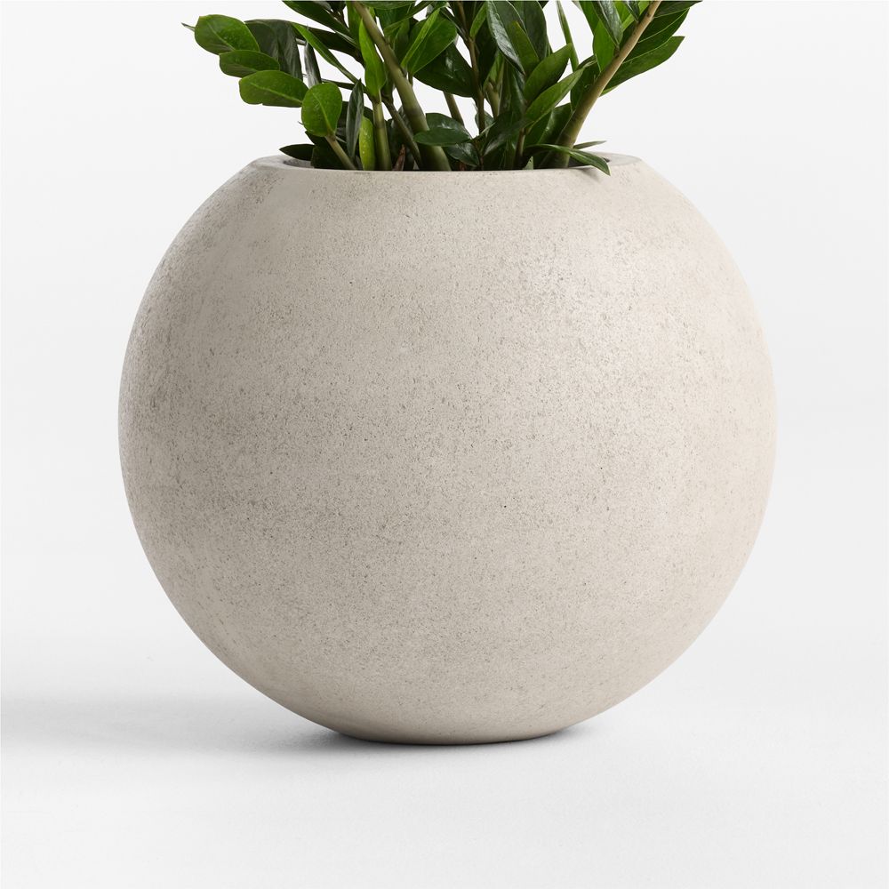 Ivory Sphere Textured Indoor/Outdoor Planter