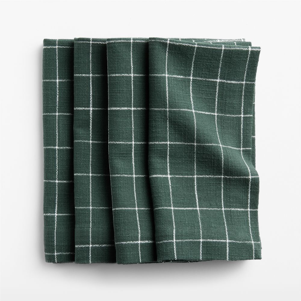 Cotswold Green Plaid Napkins, Set of 4