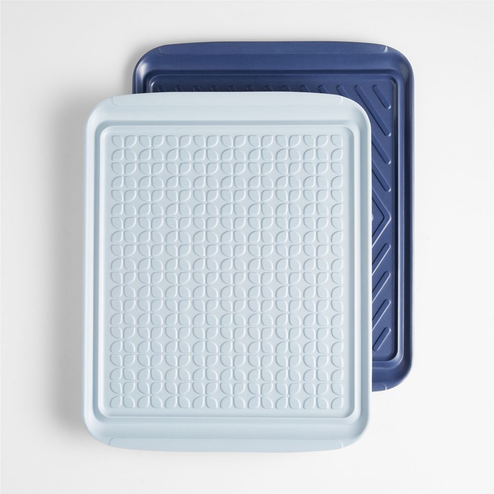 Crate & Barrel Extra-Large Prep and Serve Stacking Grill Prep Trays, Set of 2