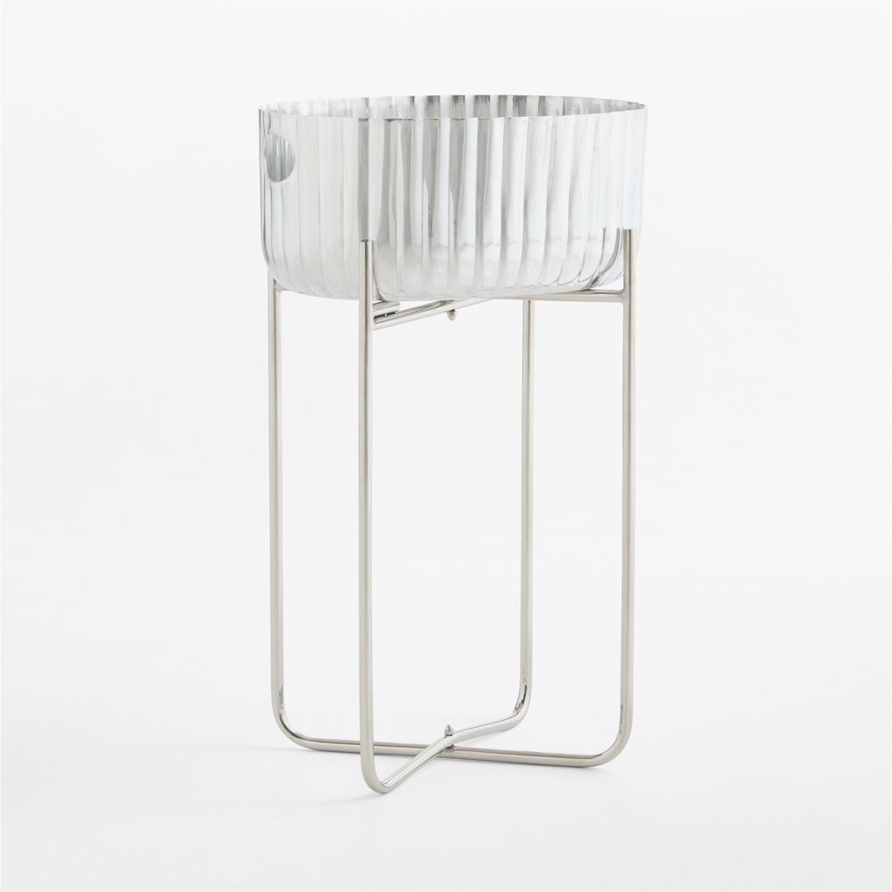 Bash Fluted Beverage Tub with Stainless Steel Stand