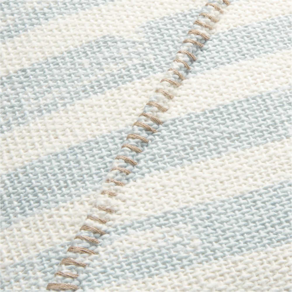 Alternative view of Clare Mudcloth Stripe 20"x20" Pale Blue Throw Pillow