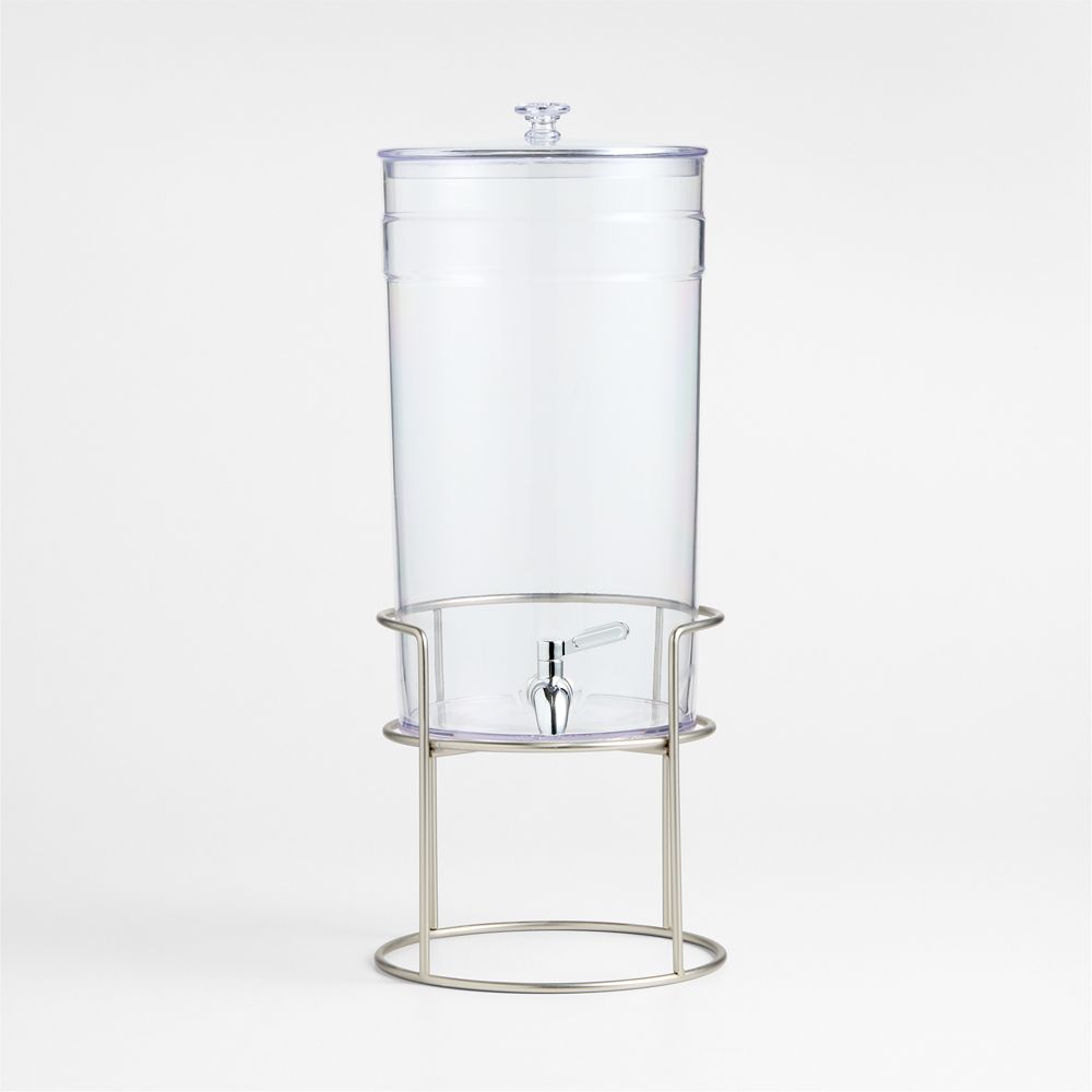 Claro 1.45-Gallon Acrylic Drink Dispenser with Silver Stand Set