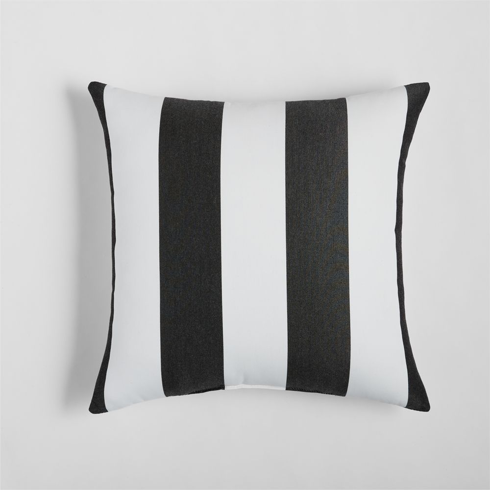 Sunbrella Cabana Black Stripe 20"x20" Outdoor Pillow