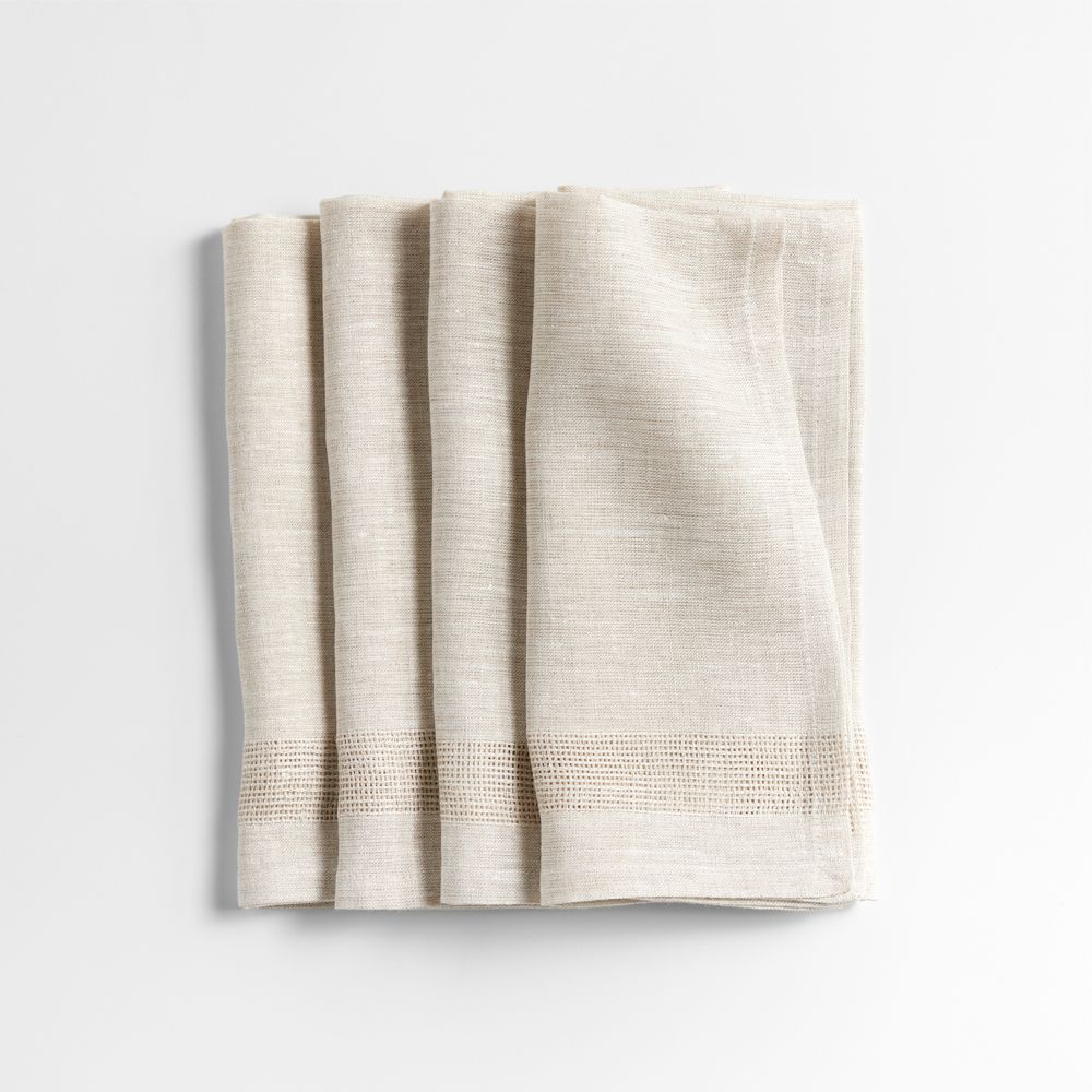 Torino Dark Natural EUROPEAN FLAX-Certified Linen Napkins, Set of 4
