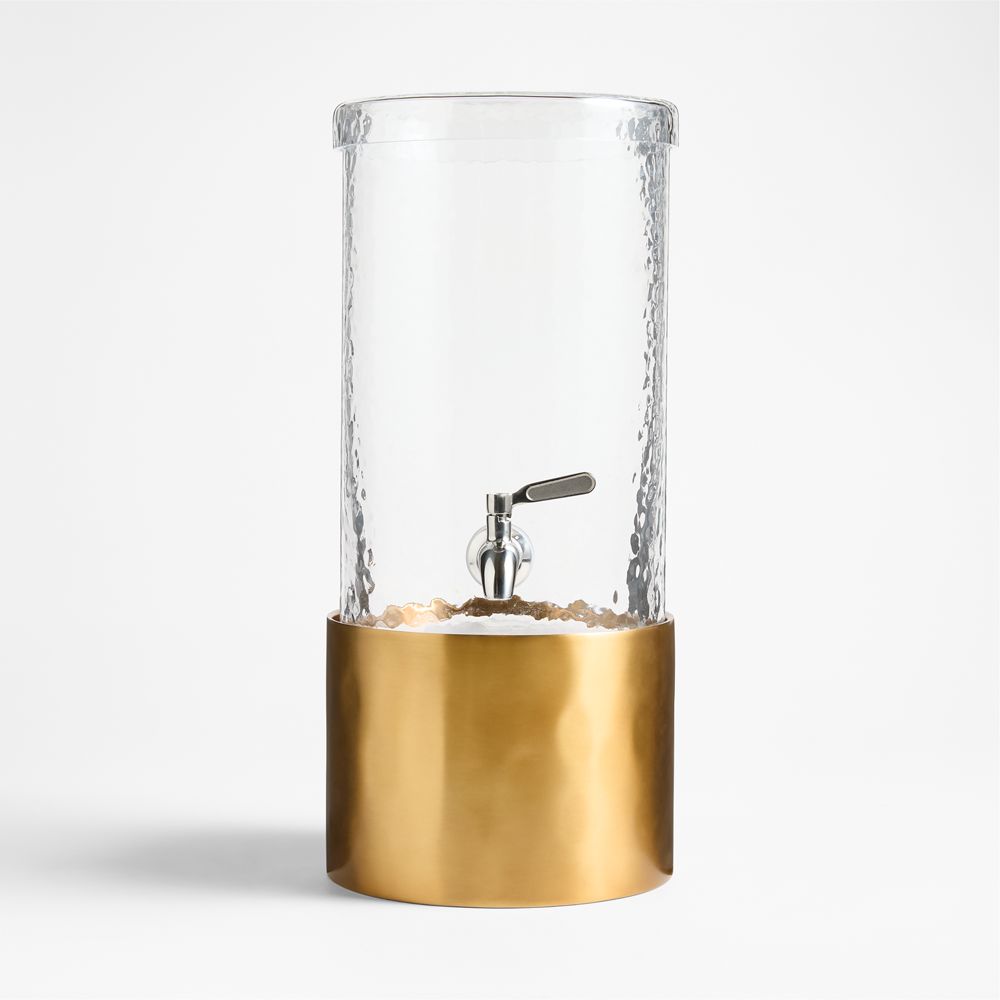 Mercer 1.5-Gallon Drink Dispenser with Brass Stand Set