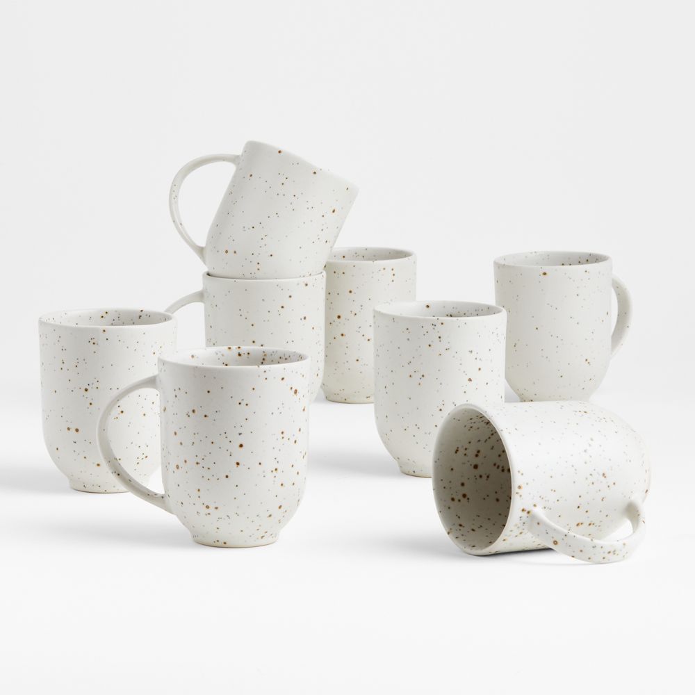 Craft 11.5-oz. Speckled White Stoneware Mugs, Set of 8