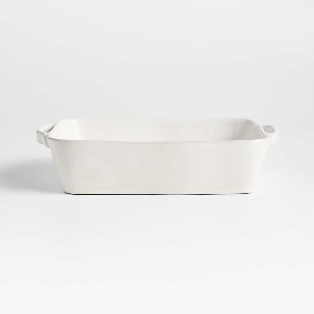 Marin 12"x 8.5" White Stoneware Medium Baker with Handles