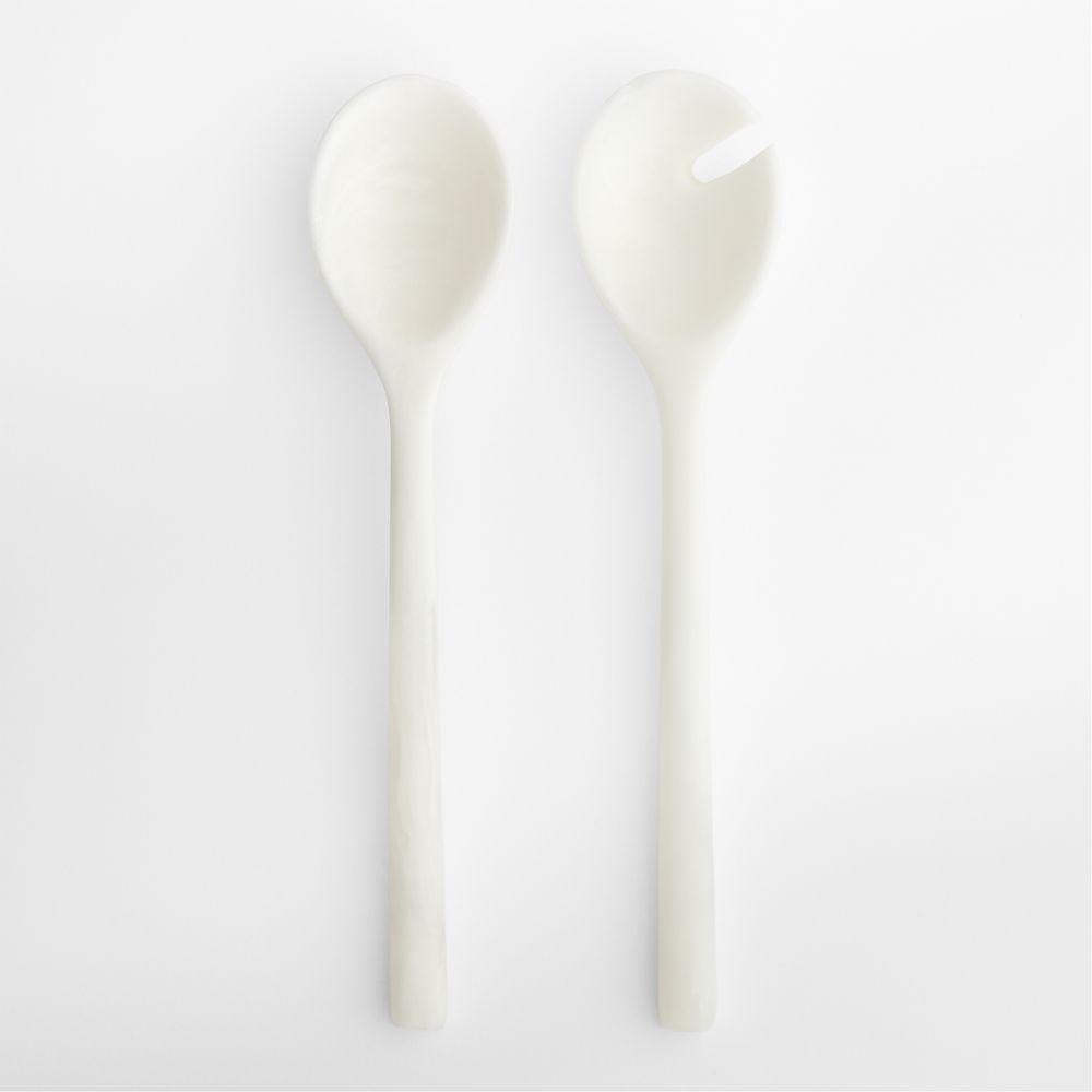 Naya White Resin Salad Servers, Set of 2