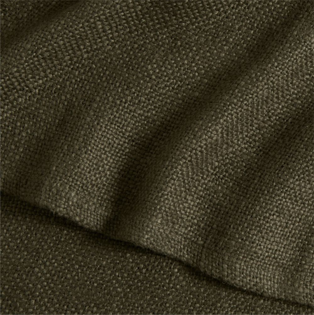 Alternative view of EUROPEAN FLAX-Certified Linen Viscose Burnt Green Full/Queen Bed Blanket