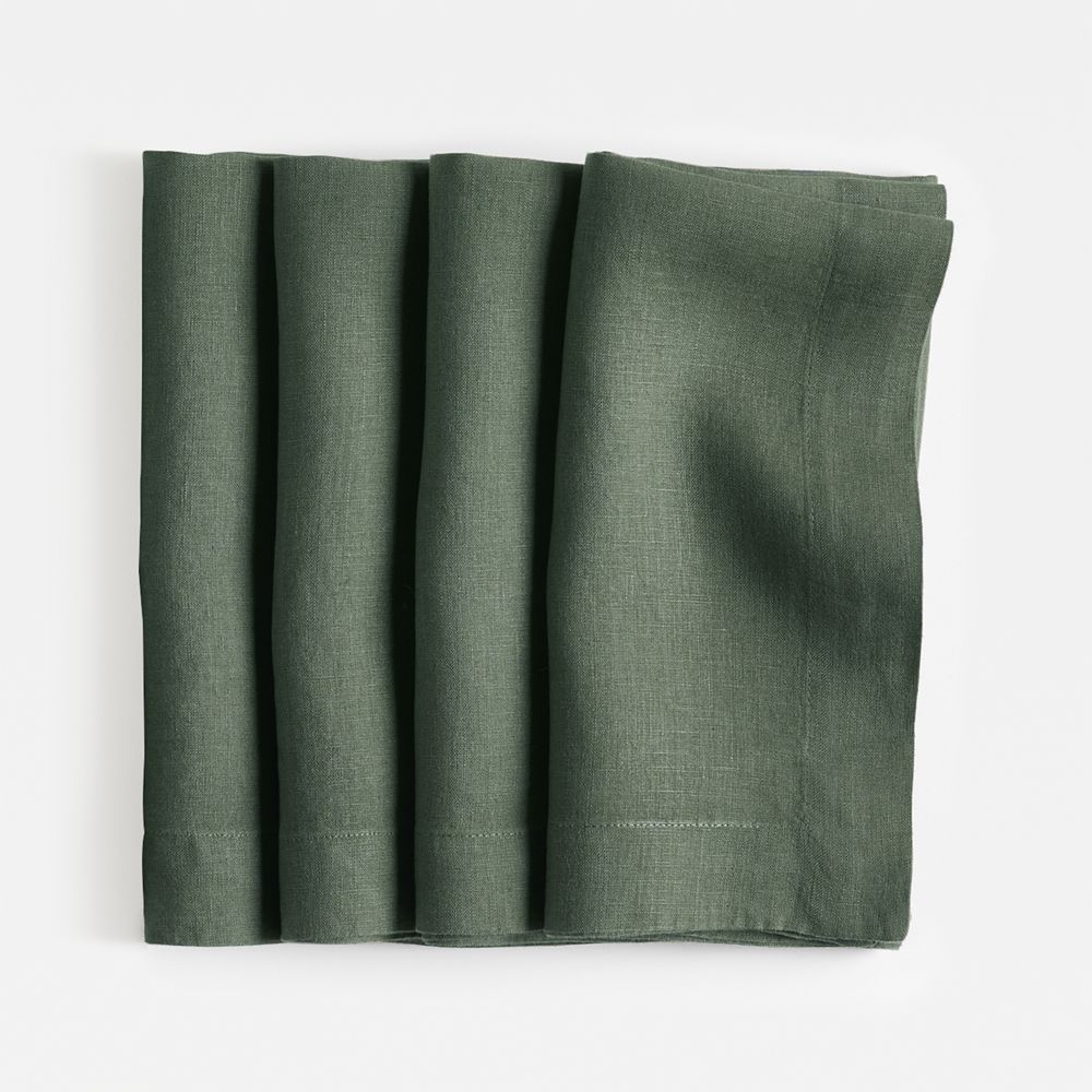 Marin Pine Green European Linen Napkin, Set of 4