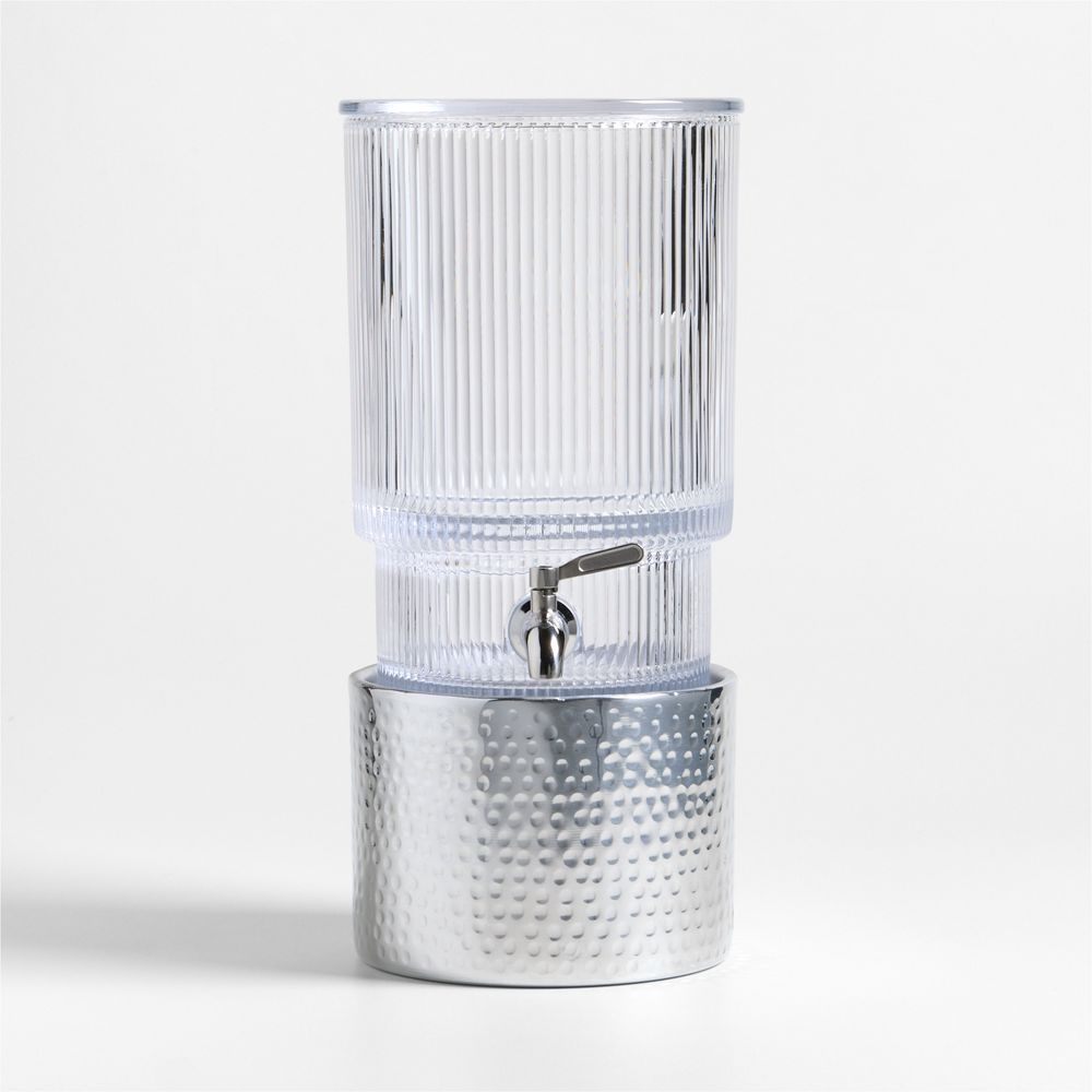 Atwell 1.7-Gallon Ribbed Glass Drink Dispenser with Bash Stand Set