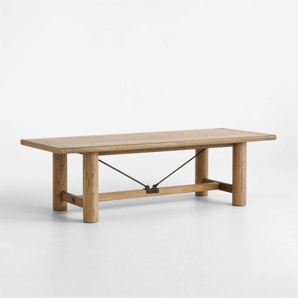 Alternative view of Breckenridge Weathered Rustic Oak Wood Extendable Dining Table (78"- 126")