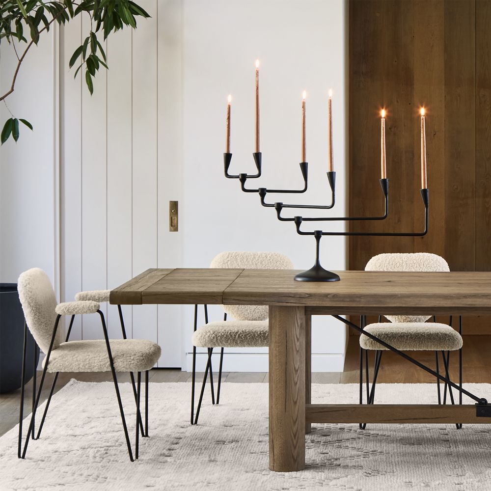 Breckenridge Weathered Rustic Oak Wood Extendable Dining Table (78"- 126")- Image 3