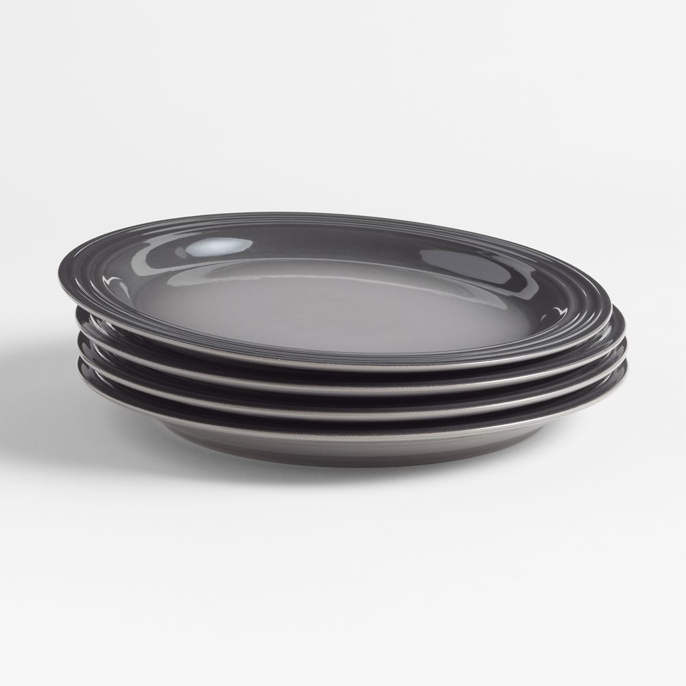 Le Creuset Oyster Grey Dinner Plates, Set of 4