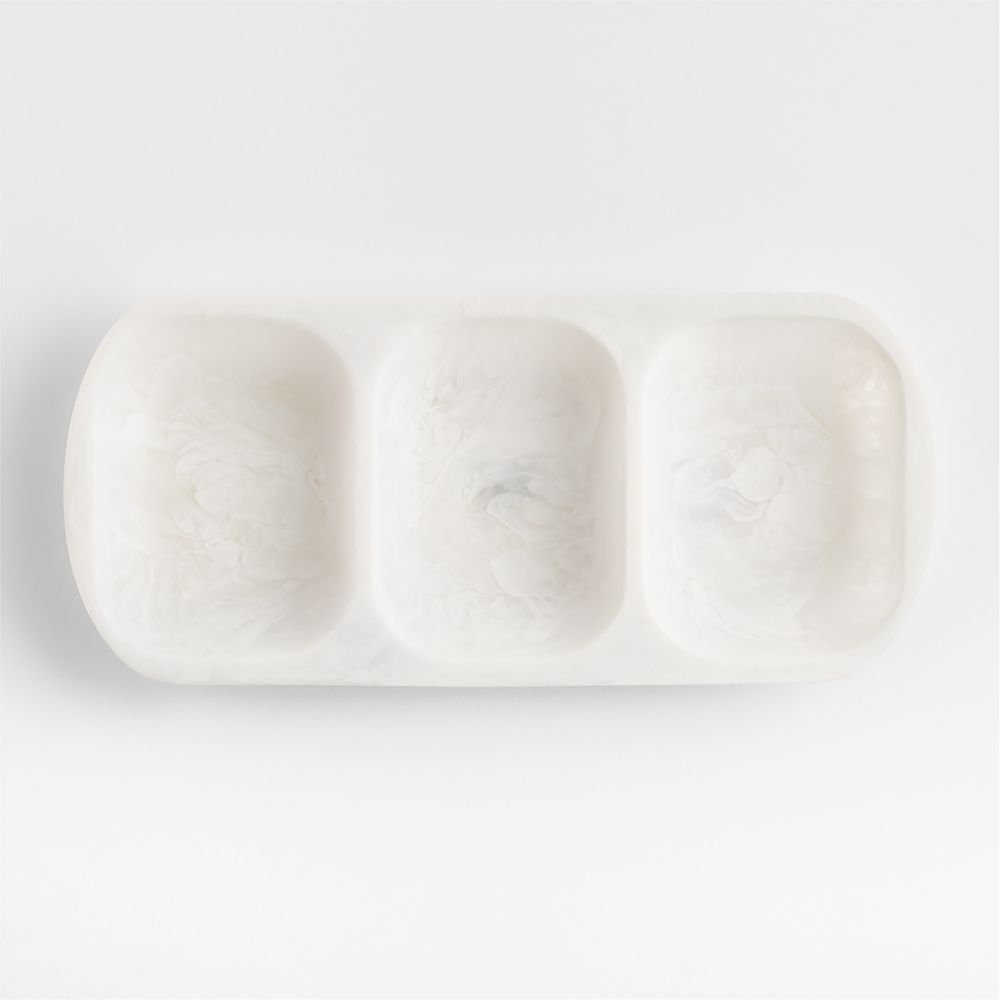 Naya White Resin Divided 3-Part Server