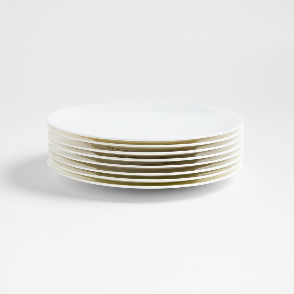 Bennett White Bone China Salad Plates, Set of 8