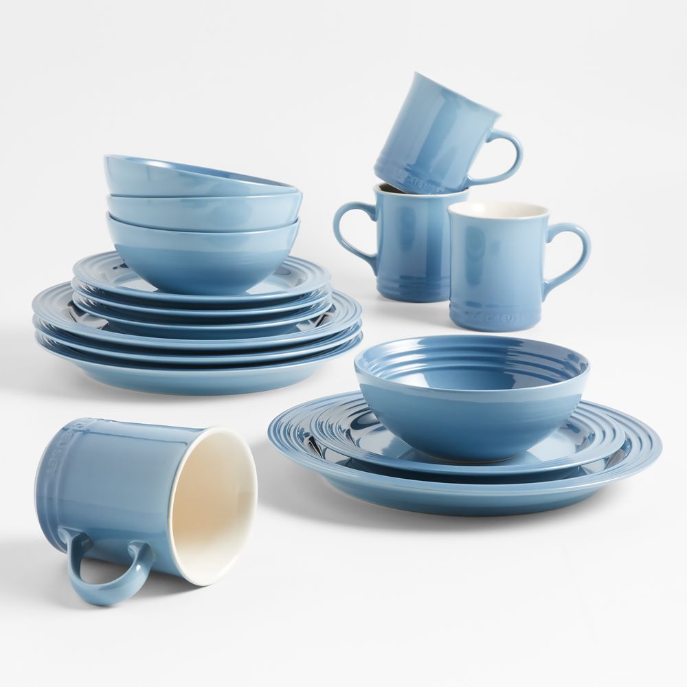 Le Creuset 16-Piece Chambray Blue Dinnerware Set