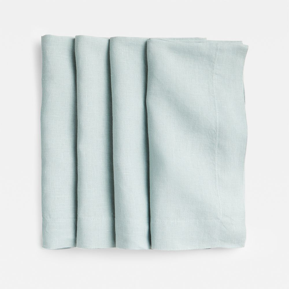 Marin Quiet Blue European Linen Napkin, Set of 4