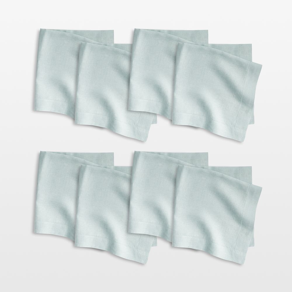 Marin Quiet Blue European Linen Napkin, Set of 8