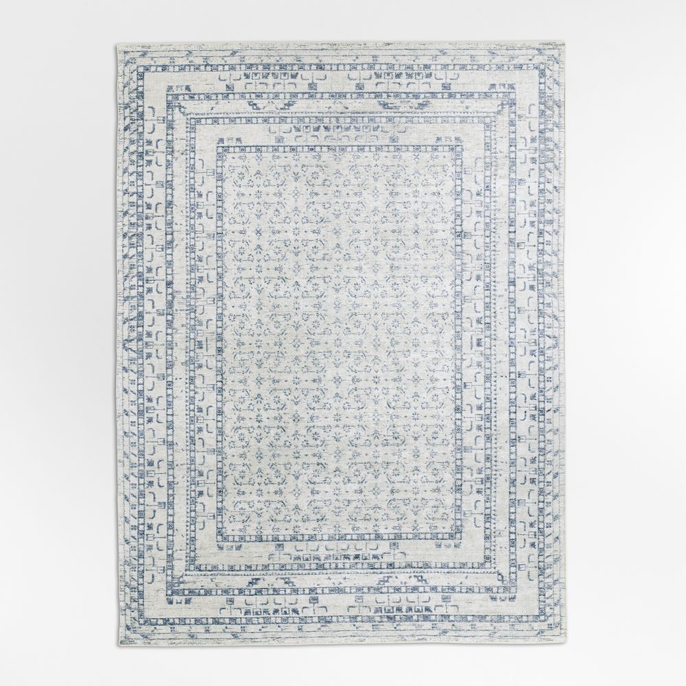 Reims Wool Blend Traditional Handwoven Blue Area Rug