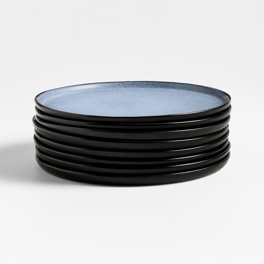 Mercer Arctic Blue Recycled Stoneware Salad Plates, Set of 8