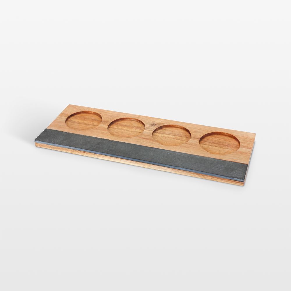 Acacia Wood Wine Flight Board by Twine